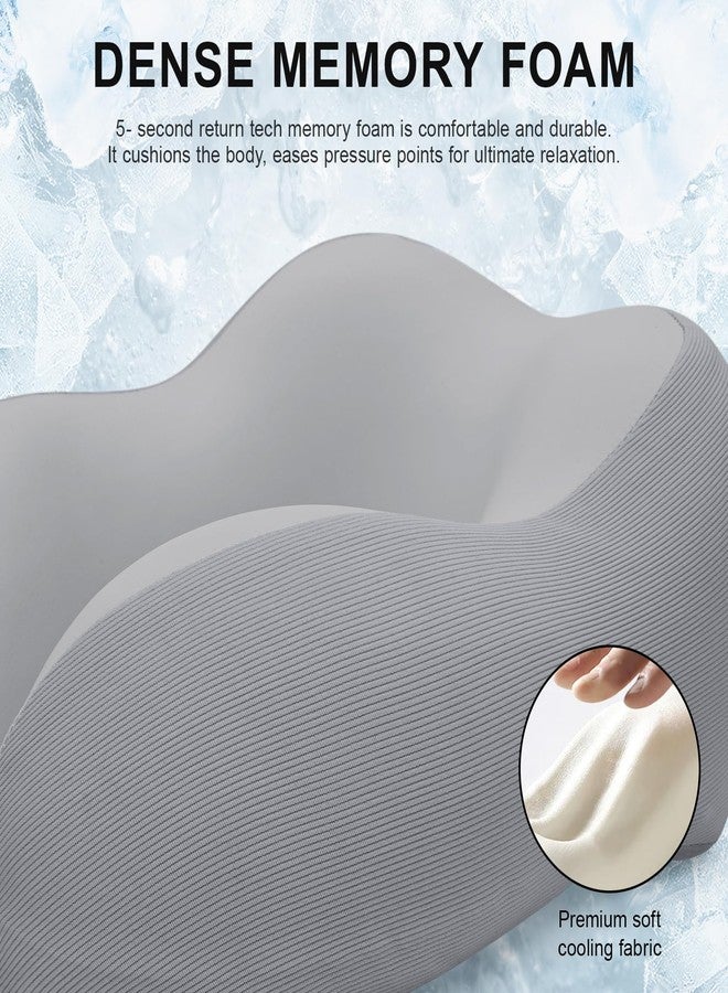 urnexttour Travel Pillow for Airplane Memory Foam Neck Pillow, Soft & Support Travel Pillow with Storage Bag for Travelling, Sleeping Rest, Car, Train and Home Use (Grey) - Image 4